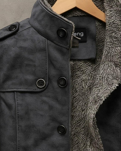 Men's Fashionable Leather Jacket with Button closure for Daily Use