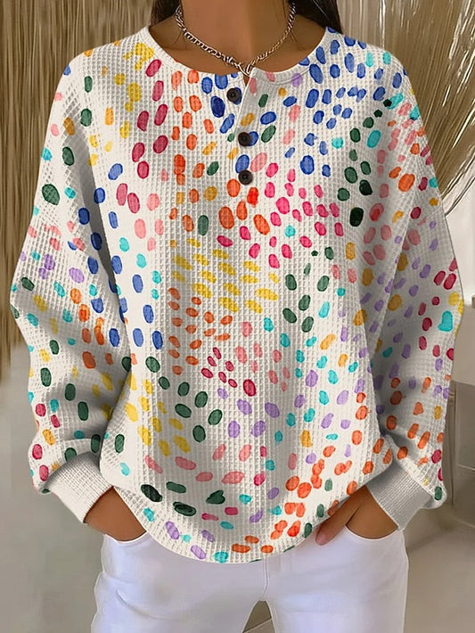 Women's Graphic Geometric Pullover Sweatshirt for Daily Use Yellow