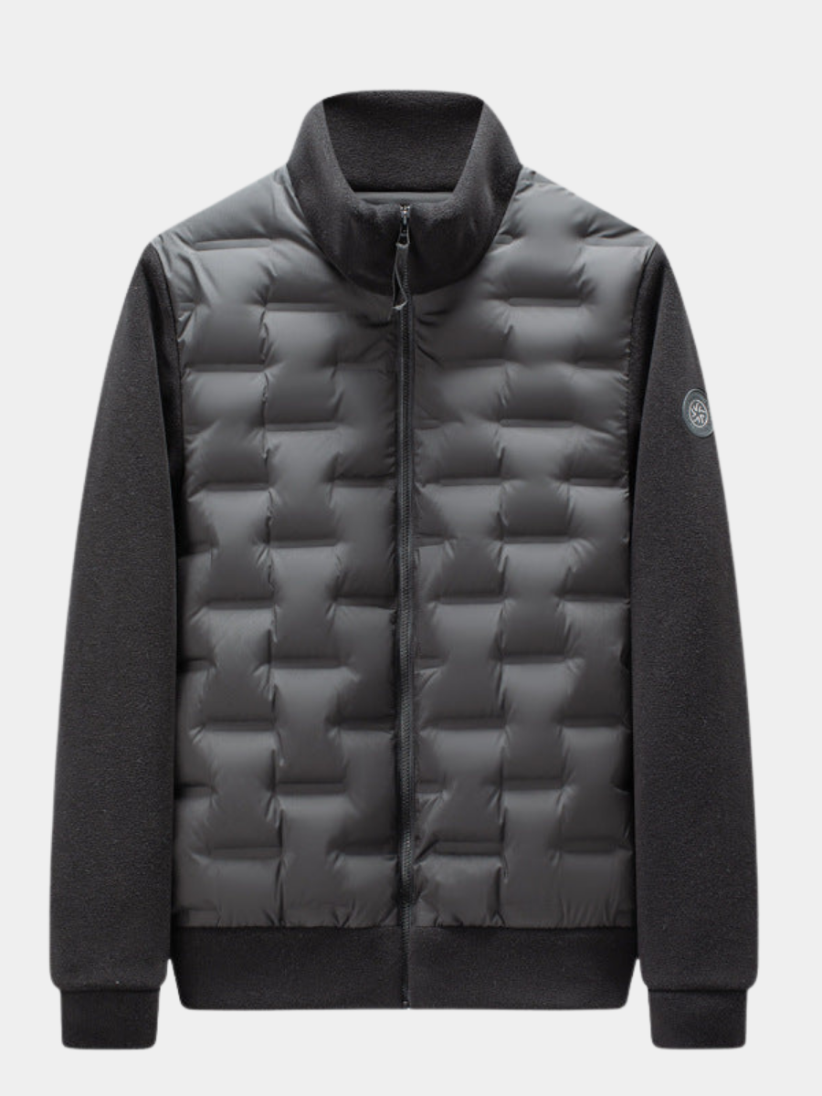 Men's Quilted Fit-and-Flare Classic Puffer Coat for Daily Use