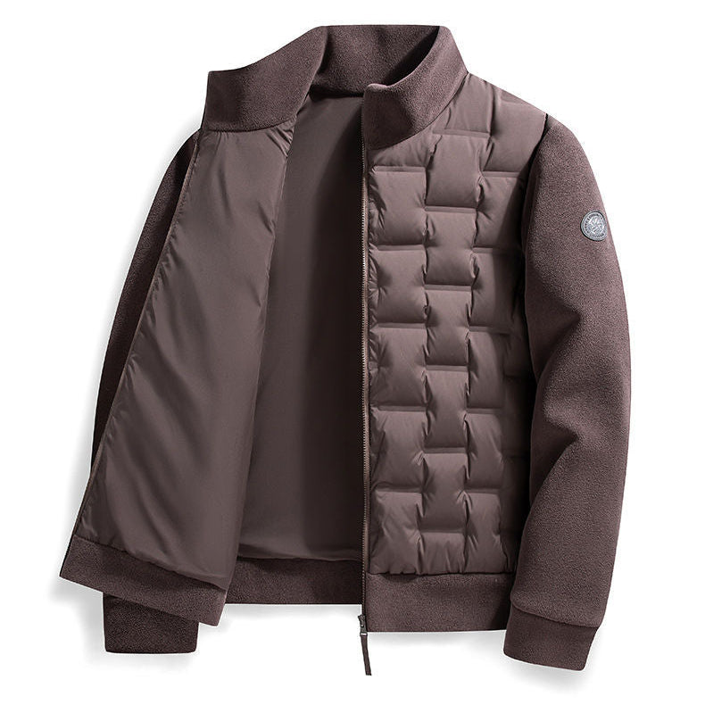Men's Quilted Fit-and-Flare Classic Puffer Coat for Daily Use