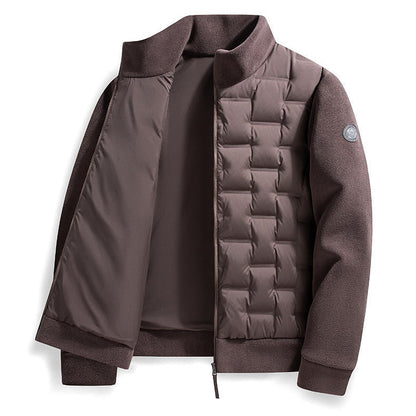 Men's Quilted Fit-and-Flare Classic Puffer Coat for Daily Use