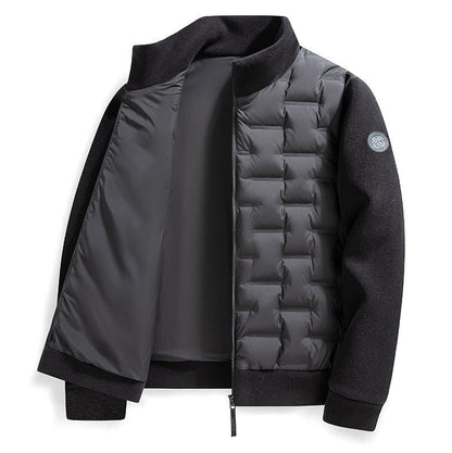Men's Quilted Fit-and-Flare Classic Puffer Coat for Daily Use
