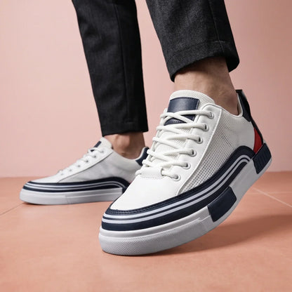 Men's Comfortable Orthopedic Mesh Lace-Up Sneakers for Daily Use Blue