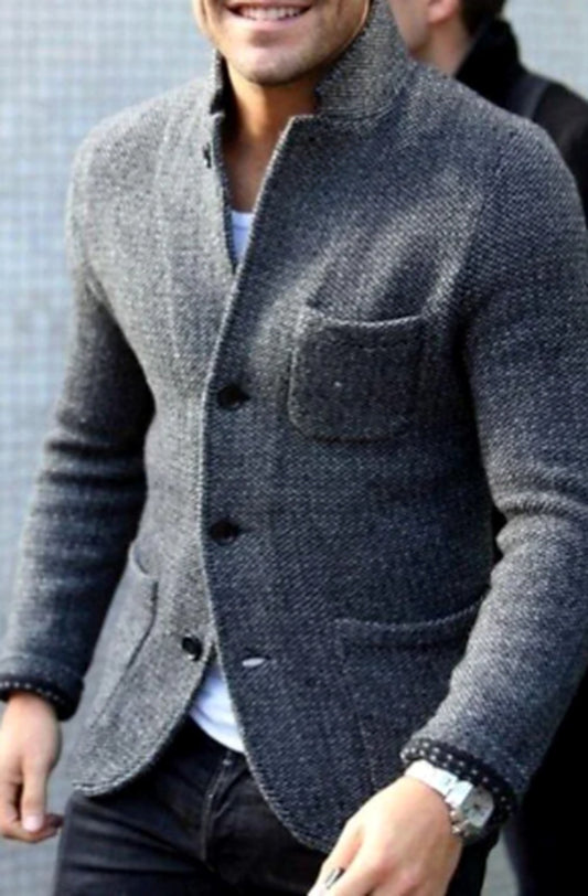 Men's Button-Front Casual Jacket for Fall and Winter Everyday Wear