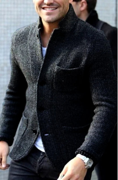 Men's Button-Front Casual Jacket for Fall and Winter Everyday Wear