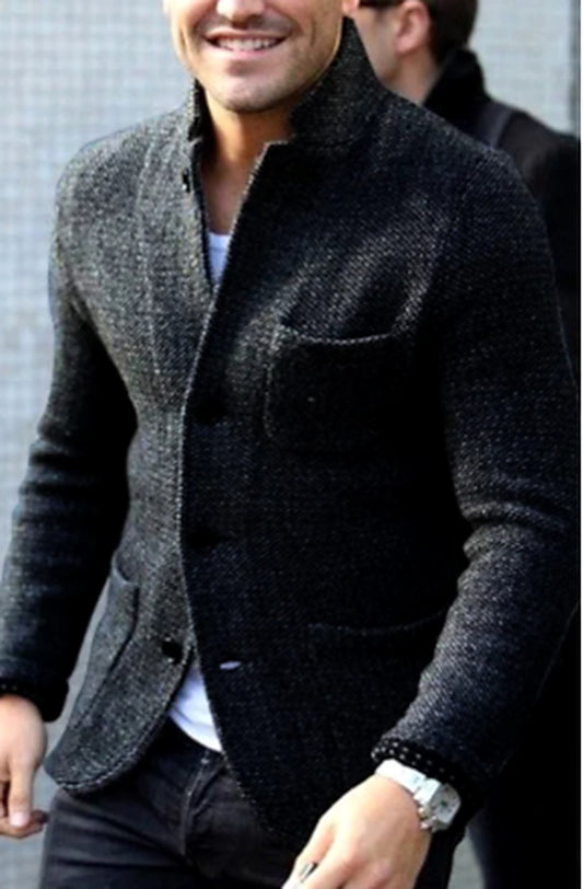 Men's Button-Front Casual Jacket for Fall and Winter Everyday Wear
