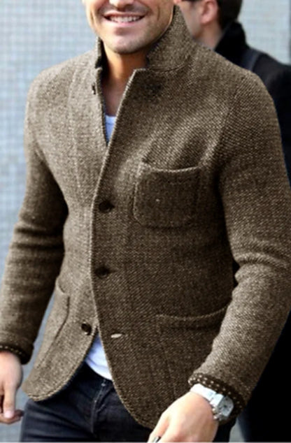 Men's Button-Front Casual Jacket for Fall and Winter Everyday Wear