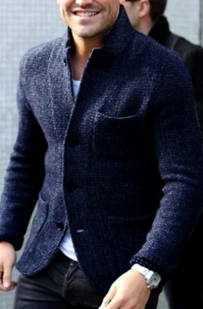 Men's Button-Front Casual Jacket for Fall and Winter Everyday Wear
