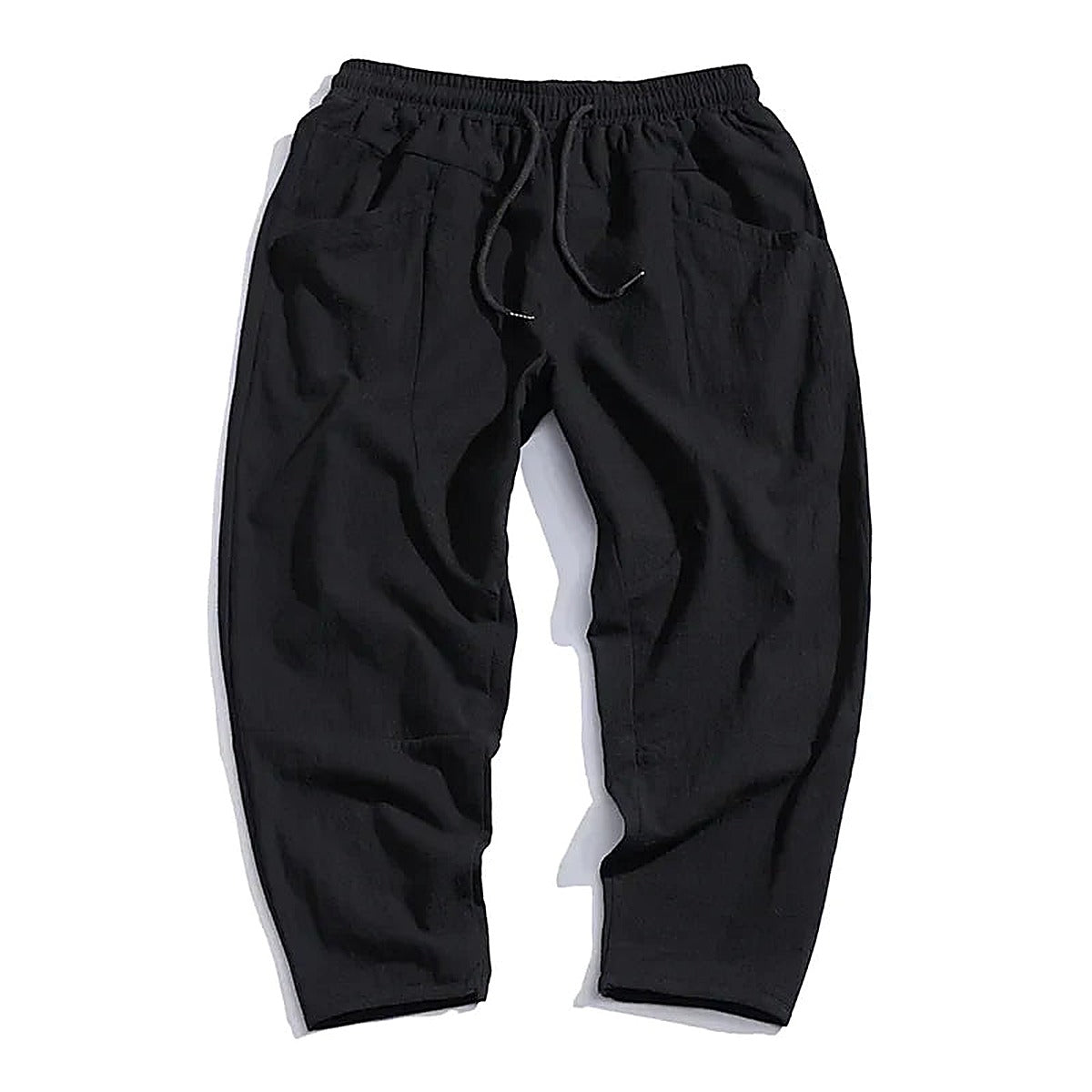 Men's Cropped Drawstring Casual Pants for Daily Use Warm