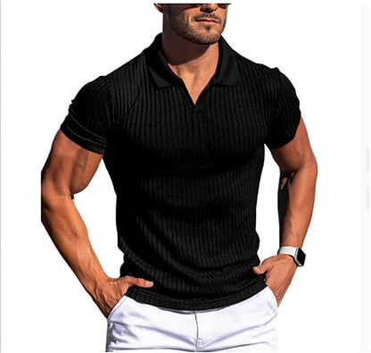 Men's Slim-Fit Casual Polo Shirt for Fall and Winter Everyday Wear