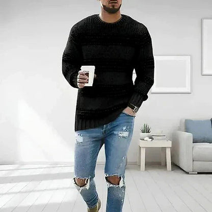 Men's Striped Crew Neck Sweater for Everyday Wear for Daily Use