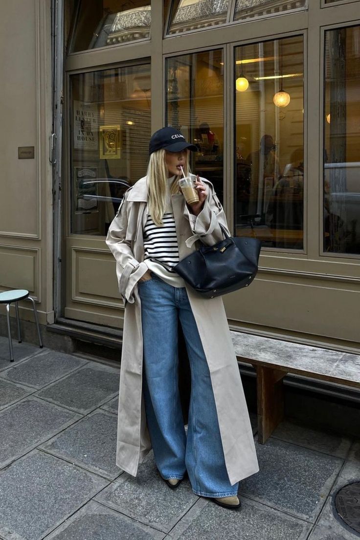 Women's Oversized Double-Breasted Trench Jacket for Daily Use