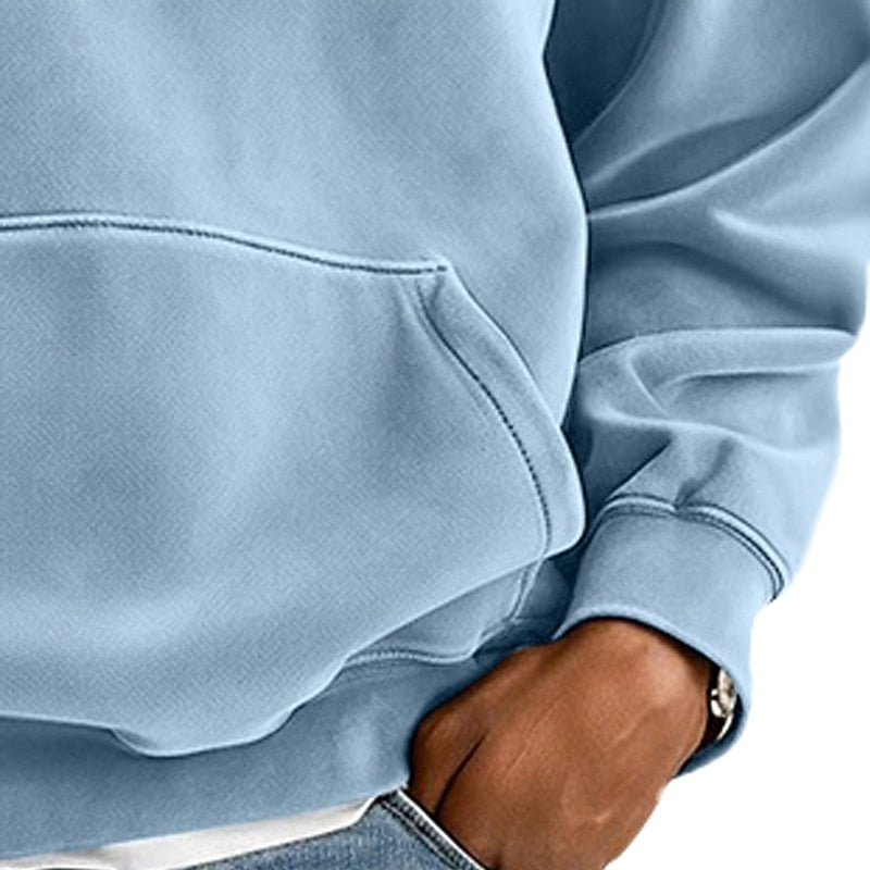 Men's Casual Quarter-Zip Hoodie for Fall and Winter Everyday Wear