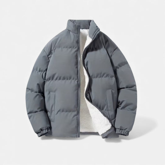 Men's Minimalist Quilted Elevated Puffer Jacket for Daily Use Gray