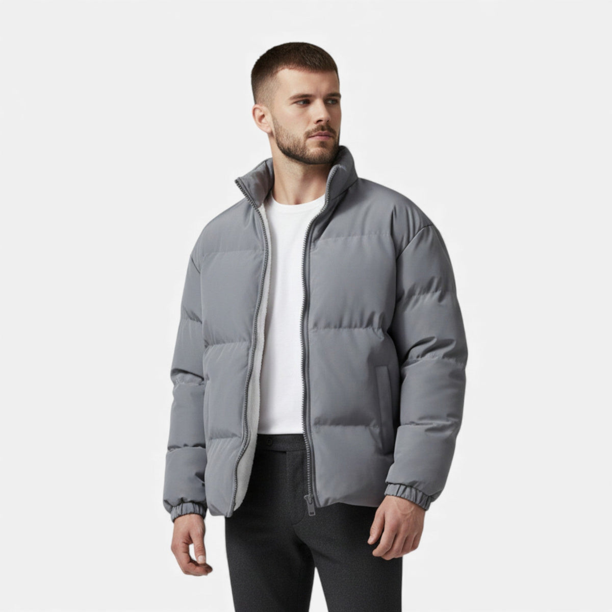 Men's Minimalist Quilted Elevated Puffer Jacket for Daily Use