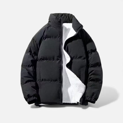 Men's Minimalist Quilted Elevated Puffer Jacket for Daily Use Black