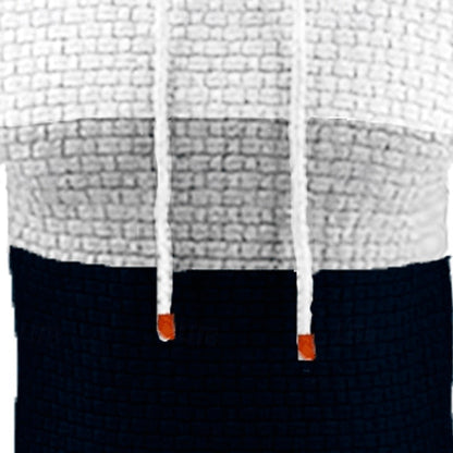 Men's Color Block Textured Pullover Hoodie for Daily Use