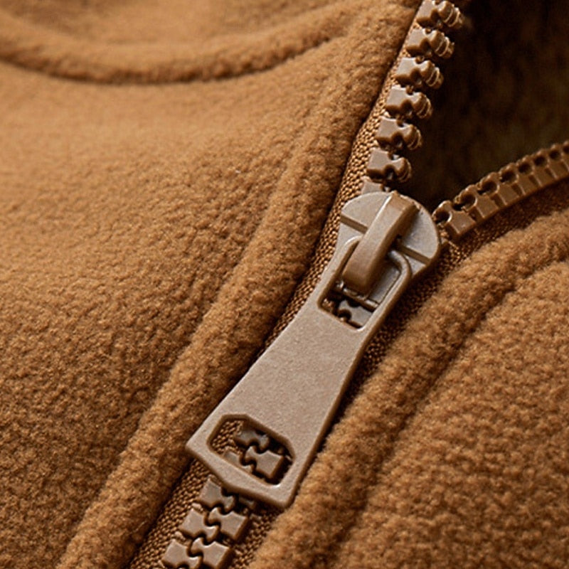 Men's Comfortable Hooded Zip-Up Sweatshirt with Fleece Collar