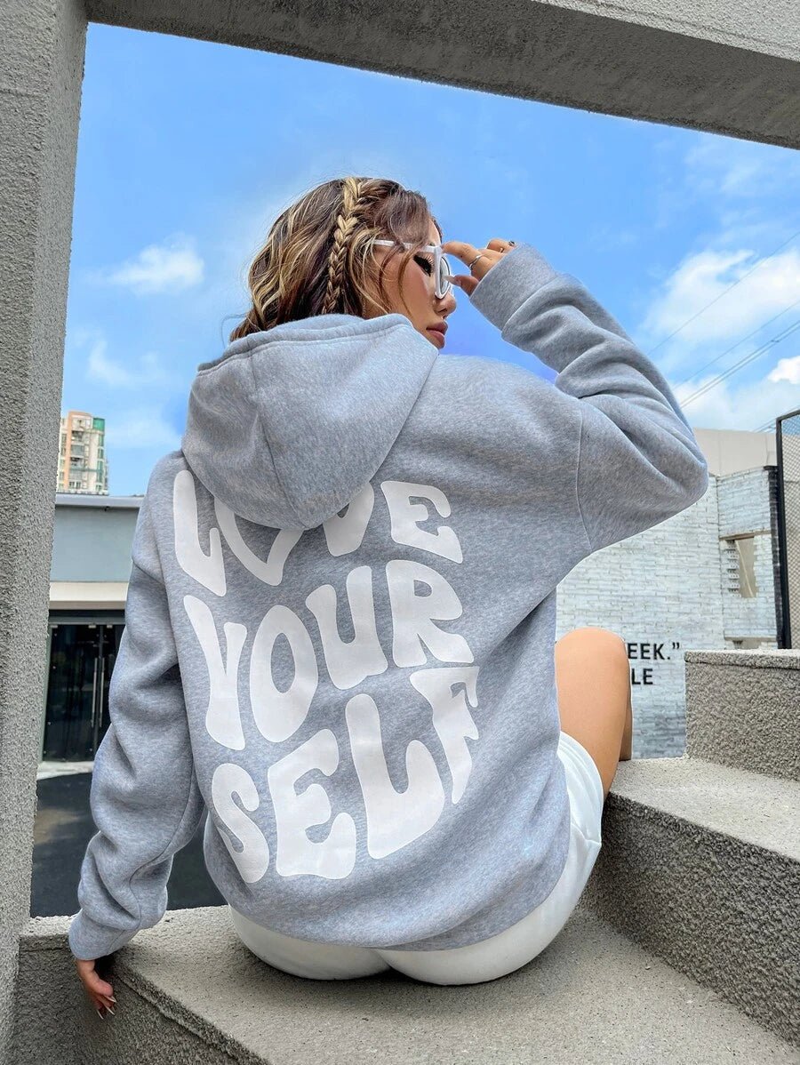 Women's Baggy Oversized Hoodie with Adjustable Drawstring Gray