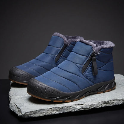 Men's Insulated Winter Boots for Cold Weather with Side zip Navy Blue