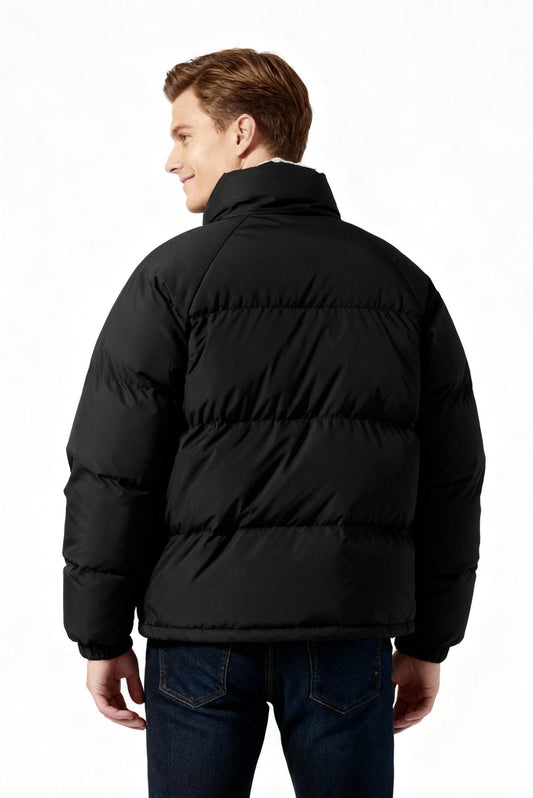 Men's Stylish Quilted Zip-Up Puffer Jacket for Daily Use