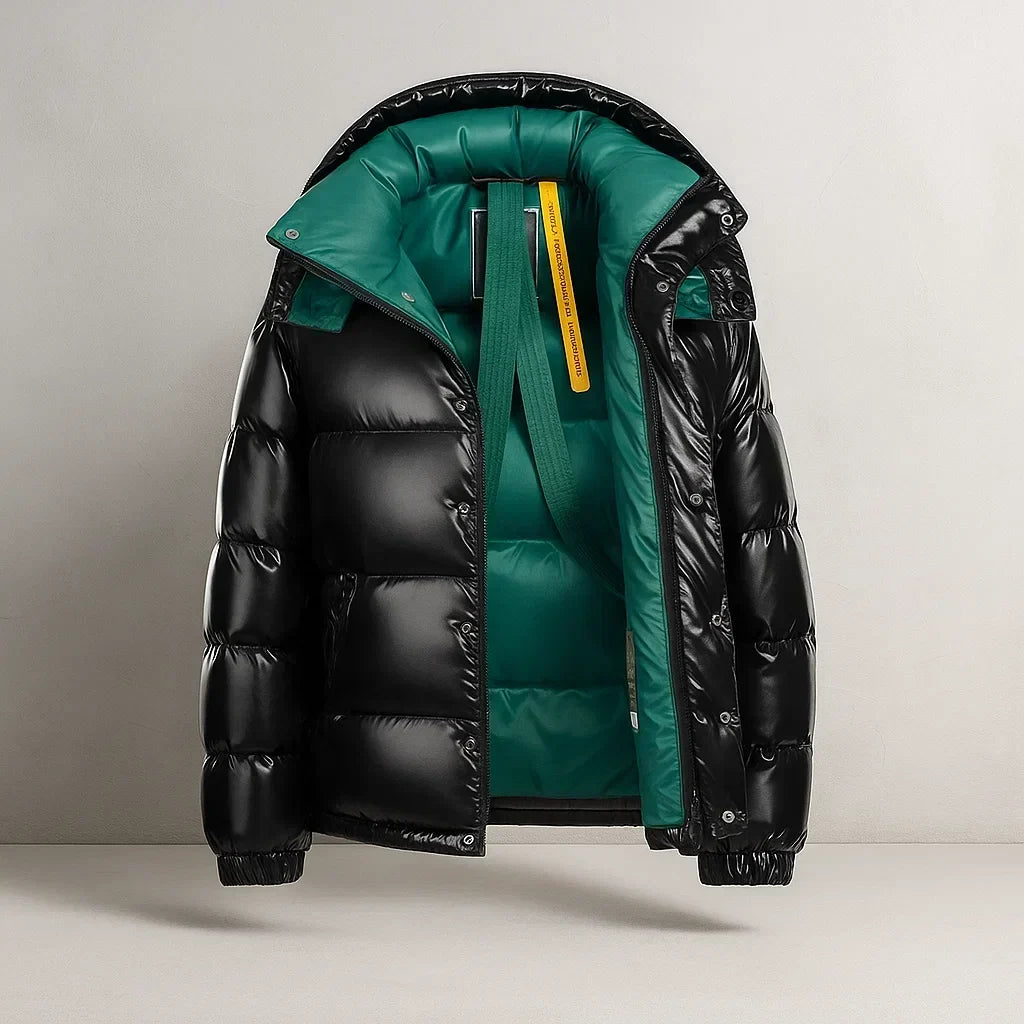 Men's Insulated Zip-Up Puffer Jacket for Fall and Winter Everyday Wear